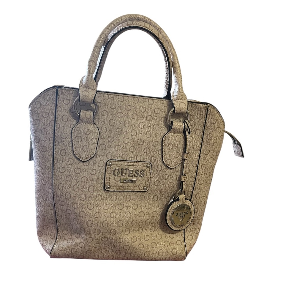 Guess Beige Monogram Tote Bag